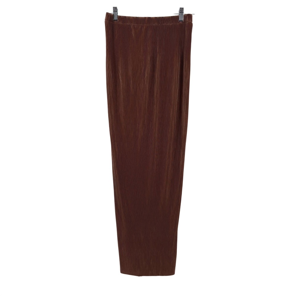 PRETTYLITTLETHING Maternity Taupe Plisse Maxi‎ Skirt Size 8